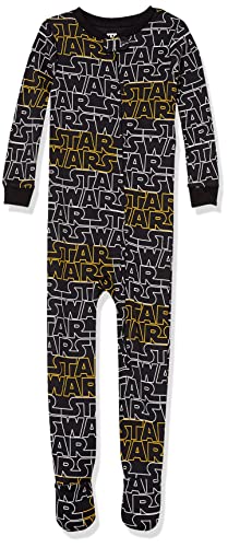 Amazon Essentials Star Wars Unisex Kids Footed Sleepers-Discontinued Colors, Logo-Footed Sleeper, 5