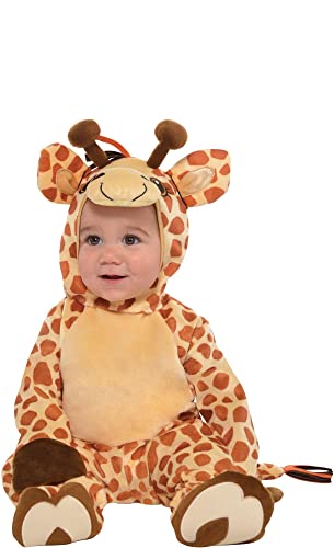 amscan Junior Giraffe Halloween Costume for Babies, 12-24 Months, with Spotted Jumpsuit, Hood and Hoove Booties