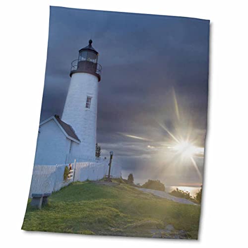 3dRose Sun, Pemaquid Point Lighthouse, New Harbor, Maine - US20 CHA0068 -... - Towels (twl-90633-2)