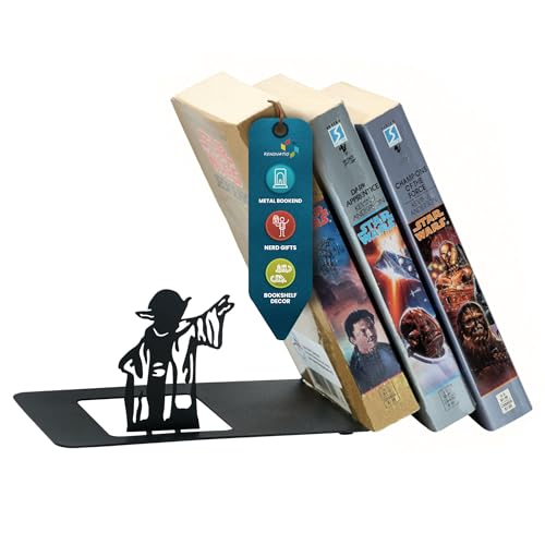 Metal Bookend Master: Ideal for Mothers Day Gift, Home, Office or Kids' Rooms - Black Metal, Heavy-Duty, Non-Slip - Prime Eligible - 10-inch