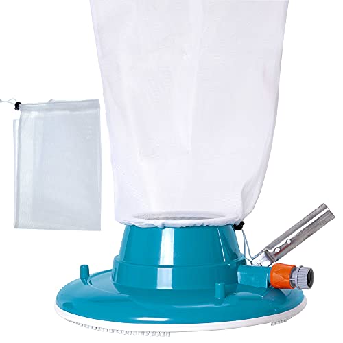 U.S. Pool Supply Professional Swimming Pool Leaf Terminator Vacuum - 15' Pool Cleaner Body, 8 Pressure Jets, 4 Rotating Wheels, 3 Perimeter Brushes, 2 Debris Bags - Below or Above-Ground Sucker Eater