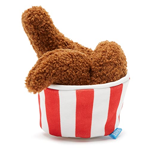 Barkbox 2 in 1 Interactive Plush Dog Toy - Rip and Reveal Dog Toy for Medium, & Large Dogs - Stimulating Squeaky Pet Enrichment and Puppy Toys | Bucket o’Fried Licken