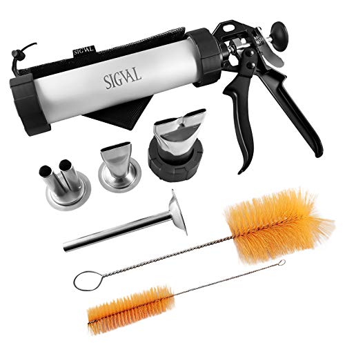 SIGVAL Classic Jerky Gun, Easy-Clean Jerky Maker, Aluminum Barrel with 4 Stainless Steel Nozzles & Bag