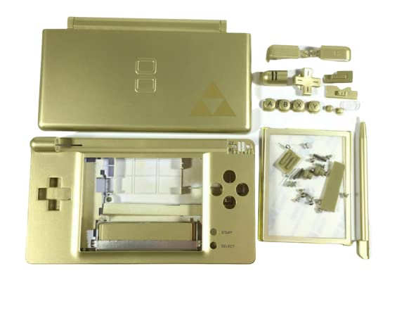 THE PERFECT PART Replacement Housing for Nintendo DS Lite Glass Lens Shell Gold Zelda Triforce