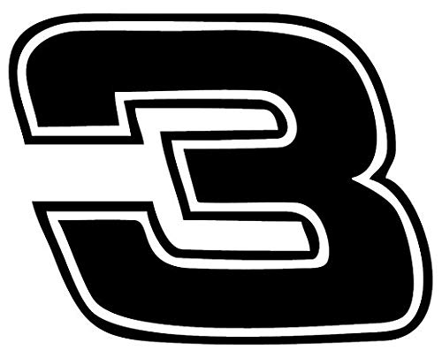 Decal Flags USA Dale Earnhardt #3 - Black - Peel and Stick Sticker - Auto, Wall, Laptop, Cell, Truck Sticker for Windows, Cars, Trucks