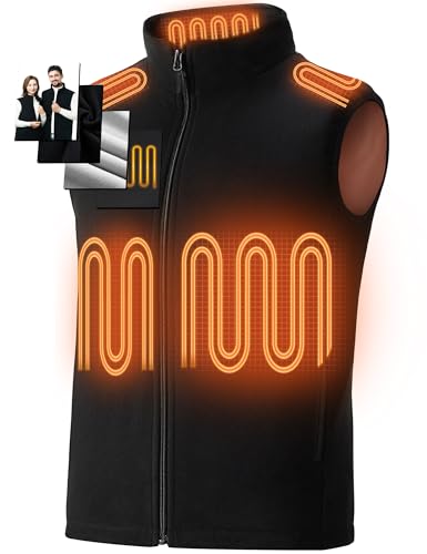 burngogo Heated Vest for Men Women, 3 Heating Levels 6 Heating Zones, heated jackets for men women (Not Included Battery)