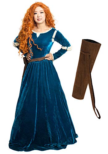 DAZCOS US Size Adult Princess Cosplay Costume Renaissance Medieval Dress with Quiver (X-Large)