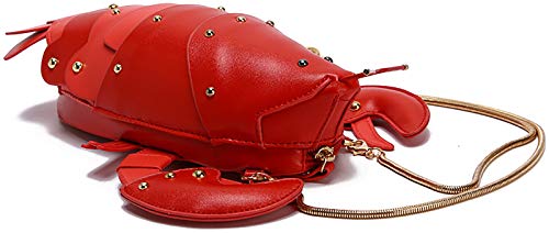 QZUnique Crayfish Handbag Novelty Animal Shaped Purse Crossbody Bag Detachable Shoulder Bag for Women Girl