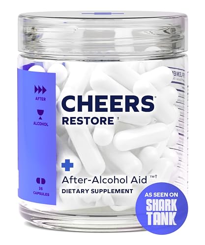 Cheers Restore | Supplement with DHM + L-Cysteine | Feel Better After Drinking & Support Your Liver | 12 Doses | Dihydromyricetin, Cysteine, Milk Thistle, Prickly Pear, B-Vitamins, Ginger