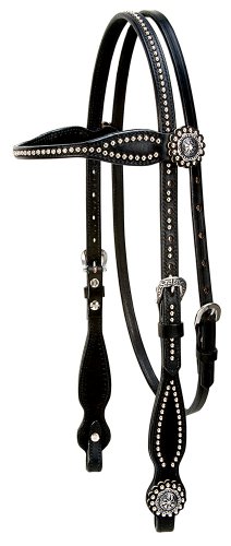 Weaver Leather unisex adult Browband Headstall, Black, Horse US