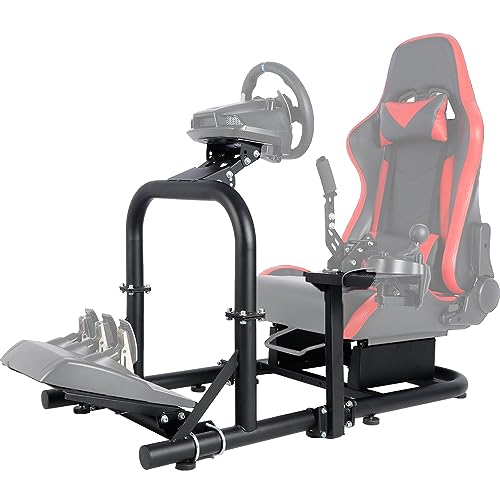 Marada Racing Simulator Cockpit Upright Stable Pro fit for Logitech,Thrustmaster,Fanatec, G25 G27 G29 G920 G923 T300RS T500R, Racing Wheel Stand without Steering Wheel Pedal Shifter Seat