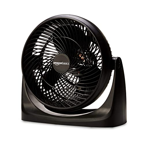 Amazon Basics 3 Speed Small Room Air Circulator Fan, 11-Inch, Blade, Black, 7.6'D x 14.8'W x 14.1'H