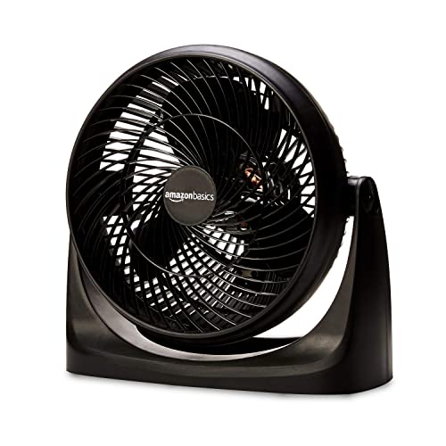 Amazon Basics 15-Inch Air Circulator Desk Fan with 90-Degree Tilt Head and 3 Speed Settings, 70 Watts, Ultra Quiet (30 dB), Lightweight (4 LBS), Black, 7.6'D x 14.8'W x 14.1'H