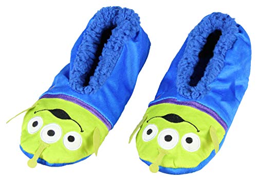 Disney Toy Story Aliens Little Green Men Character Slipper Socks with No-Slip Sole For Women Men (Medium)