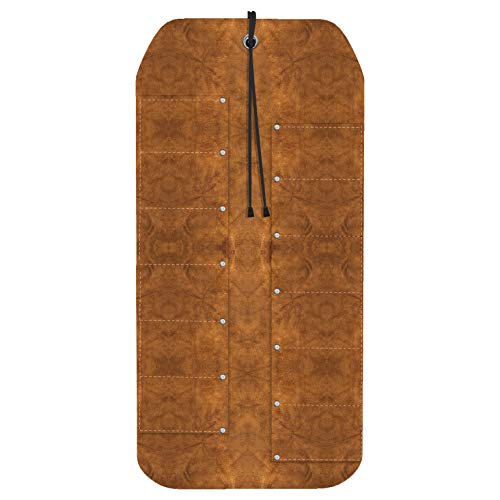 UJ Ramelson Tool Roll Holder, Durable Rollable Roll-up Hanging Pocket Pouch for Chisels, Hammers, Gouges, and More (12 Pocket, Leather)