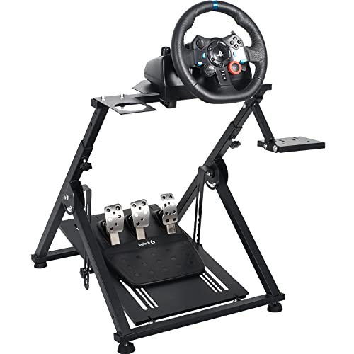 Marada Upgrade Steering Wheel Stand X-Frame Compatible with Logitech,Thrustmaster,Fanatec, G920 G25 G27 G29 G920 T300 T248, Driving Mount Gaming Simulator Cockpit, No Wheel Pedal Shifter