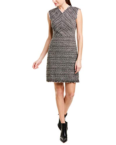 Rebecca Taylor Women's Sleeveless V-Neck Tweed Dress, Black Combo, 8