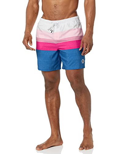 Original Penguin Men's Colour Block Swim Shorts, Lapis Blue, Large