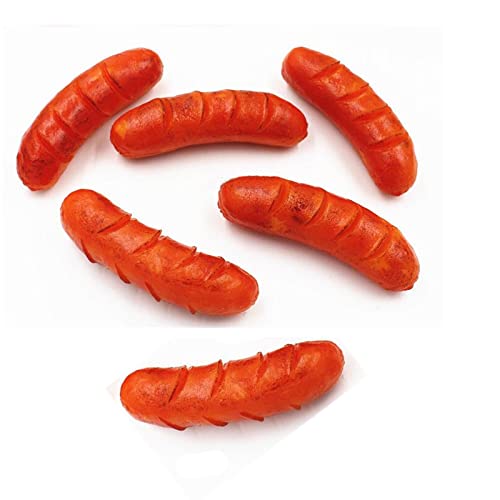 LONG XIN SERIES 6 PCS Simulated Hot Dog Fake Sausage Artificial Food Model Fake Lifelike Food Props for Kitchen Home Party Decoration Sample Display Photography Props