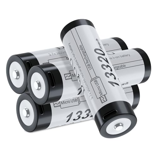 18650 Rechargeable Battery USB C 3.7 Volt 3600mAh(13320mWh) Button Top 4 Pack for Headlamp Flashlight