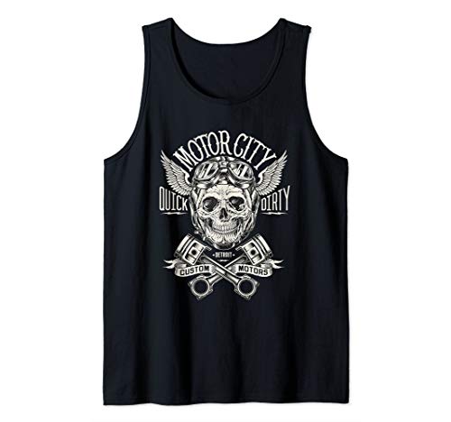 Detroit Skull Motor City Cruise Woodward Hot Rod Tank Top