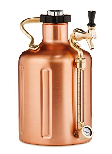 GrowlerWerks Copper uKeg Carbonated Growler-Great Gift for Beer Lovers, 128 oz