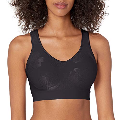 Bali Women's Comfort Revolution Shaping Wirefree Bra DF3488, Black Tropic, X-Large