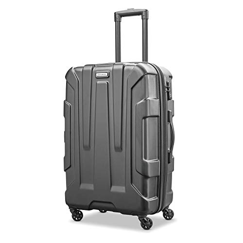 Samsonite Centric Hardside Expandable Luggage with Spinner Wheels, Black, Checked-Medium 24-Inch