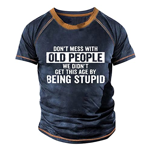 Graphic Tees Men,Men's Letter Graphic Print T Shirt Men's Everyday Washed Graphic T-Shirt Active Fashion Crew Neck Sweatshirt Top Colorful Hippie Costume Mens Fashion Henley Shirts