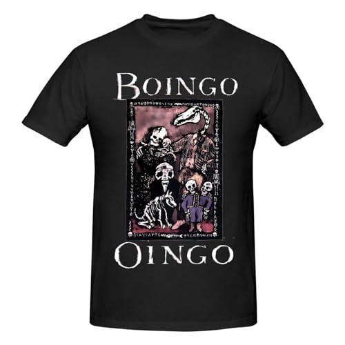 Oingo Rock Boingo Classic Men's T-Shirt Combed Cotton T-Shirt Singer Fashion Print T-Shirt Trend Short Sleeve Graphic Tee Black