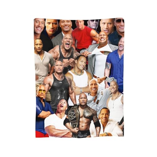 Blanket Dwayne Douglas Johnson Soft and Comfortable Warm Fleece Throw Blankets Gift for Room Sofa Office Bed car Camp Couch Decoration Cozy Plush Beach Blankets All Season