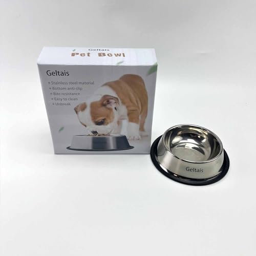 Geltais Pet Bowls, Pets Feeder Bowl and Water Bowl Perfect Choice for Dog Puppy Cat and Kitten (8oz)