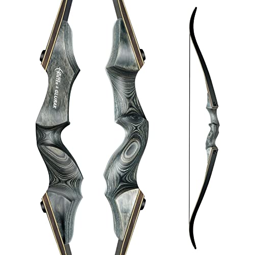 Black Hunter Takedown Recurve Bow, 60' Left Handed with Ergonomic Design for Outdoor Training Practice (50 lb, Left Hand)