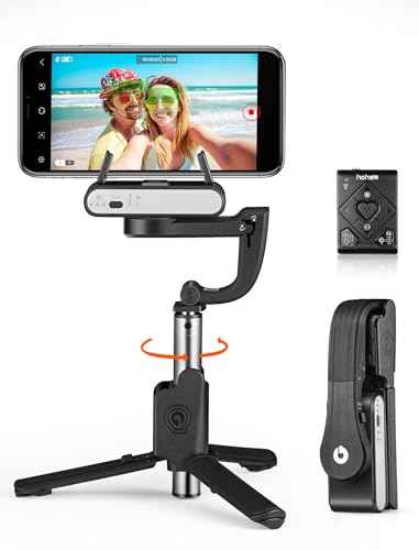 Gimbal Stabilizer for Smartphone, 2 Axis Selfie Stick Tripod with Face Tracking, 360° Rotation, 4 in 1 Portable Phone Tripod w/Extendable Stick for iPhone 14/Android Video Recording hohem iSteady Q