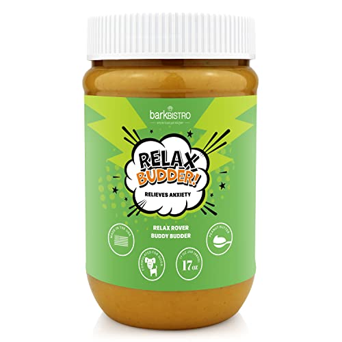 Relax Rover Buddy Budder (Stress + Anxiety), 100% Natural Dog Peanut Butter, Dog Supplment, Made in USA 17oz