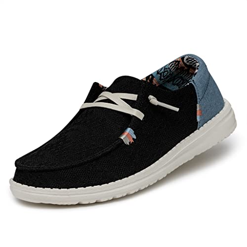 Hey Dude Women's Wendy Boho Black Size 8 | Women's Shoes | Women's Slip On Shoes | Comfortable & Light-Weight