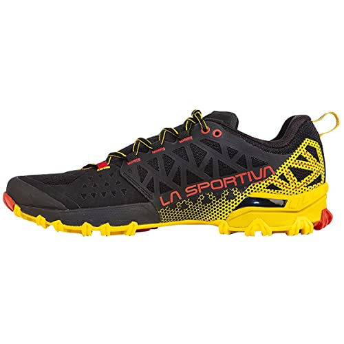 La Sportiva Mens Bushido II GTX Trail Running Shoes, Black/Yellow, 10
