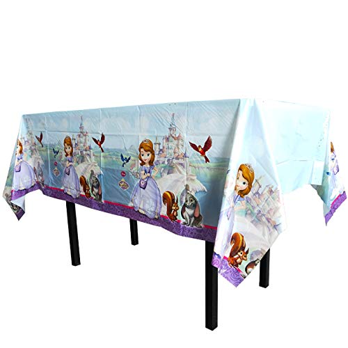 1pcs Disney Princess Sofia The First Themed Birthday Party Decorations – Disposable Sofia The First Plastic Tablecloth | 71.25 x51.96”, Disposable Table Cover |Sofia The First Party Supplies for Kids