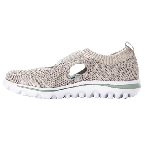 Propét Women's TravelActiv AVID Slip-On, Light Grey, 8.5 XX-Wide US