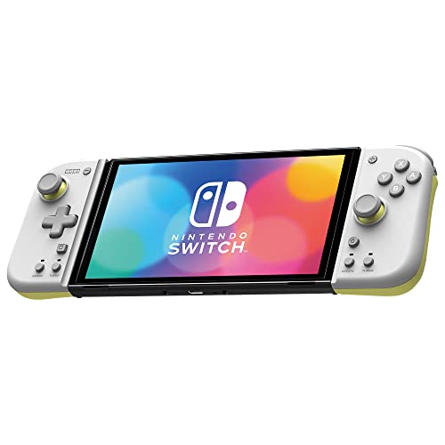 HORI Nintendo Switch Split Pad Compact (Light Gray & Yellow) - Ergonomic Controller for Handheld Mode - Officially Licensed by Nintendo