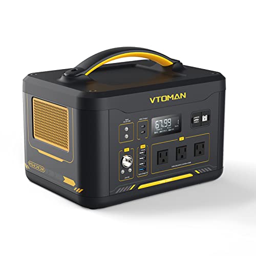 VTOMAN Jump 1500X Portable Power Station 1500W (3000W Peak), 828Wh LiFePO4 (LFP) Battery Powered Generator with Expandable Capacity, 3x Pure Sine Wave 1500W AC Outlets, 2xPD 100W, 3x Regulated 12V DC