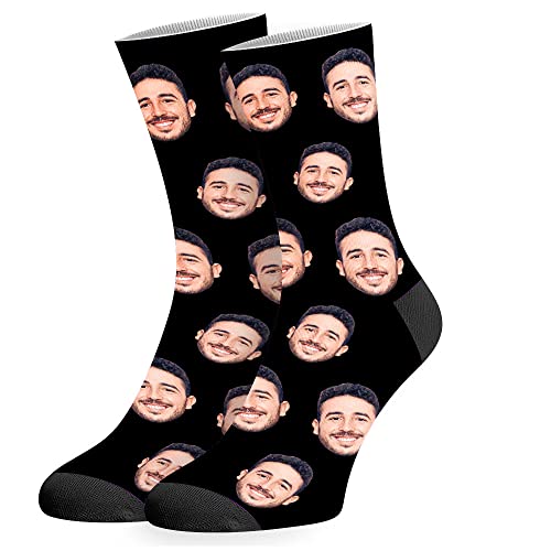D-Story Custom Face Socks with Photo, Made in USA, Personalized Novelty Socks Gifts for Men Women Child Adult Cat Dog Lovers