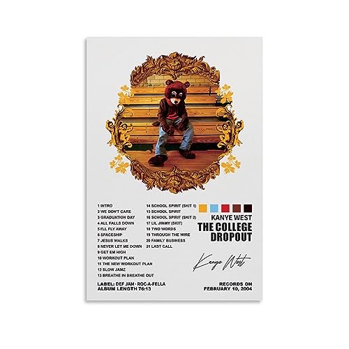 YELLOWV Kanye Poster West The College Dropout Album Cover Posters for Room Aesthetic Canvas Wall Art Bedroom Decor 12x18inch(30x45cm)