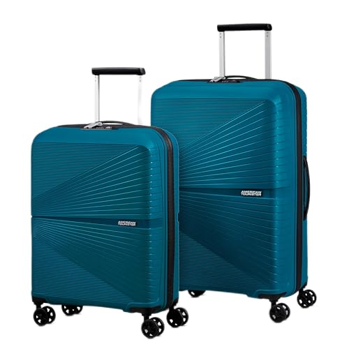 American Tourister Airconic Hardside Expandable Luggage with Spinners, Deep Ocean, 2PC SET (Carry-on/Medium)