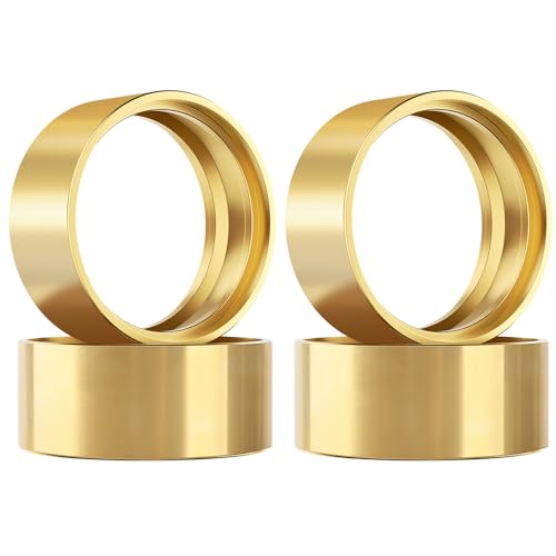 EPINON 110g/pc Brass 1.9 Beadlock Wheels Internal Ring Clamp Ring Fit 1.9' Wheel Rim RC Wheel Counterweight for 1/10 TRX4 TRX6 Axial SCX10 Capra Redcat GEN7 GEN8 VS4-10 RC Crawler (4Pcs Brass)