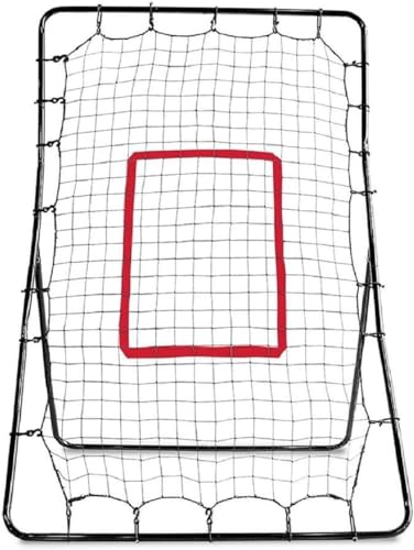 SKLZ PitchBack Baseball and Softball Pitching Net and Rebounder, Black/Red, 2' 9' x 4' 8'