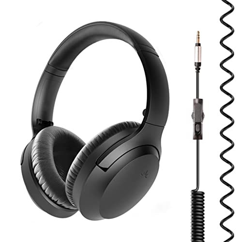 Avantree Aria Line - Wired Over Ear Headphones with Extra-Long Cord for PC & TV Watching with Individual Volume Control & Stereo/Dual Mono Mode