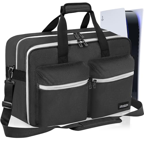AKOZLIN Carrying Travel Bag Large Capacity for PS5 Console Storage Case Compatible with PlayStation 5 Monitor,Headset,Game,Charger & Accessories