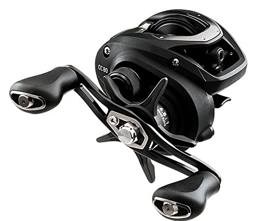 Daiwa, CC80 Casting Reel, 7.5:1 Gear Ratio, 4BB+1RB Bearings, 15 lb Max Drag, Right Hand, CC80HS Black