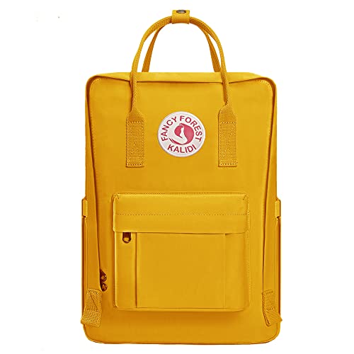 KALIDI Casual Backpack for Women,15 Inches Laptop Backpack Classic Camping Rucksack Travel Outdoor Daypack College Bag Yellow